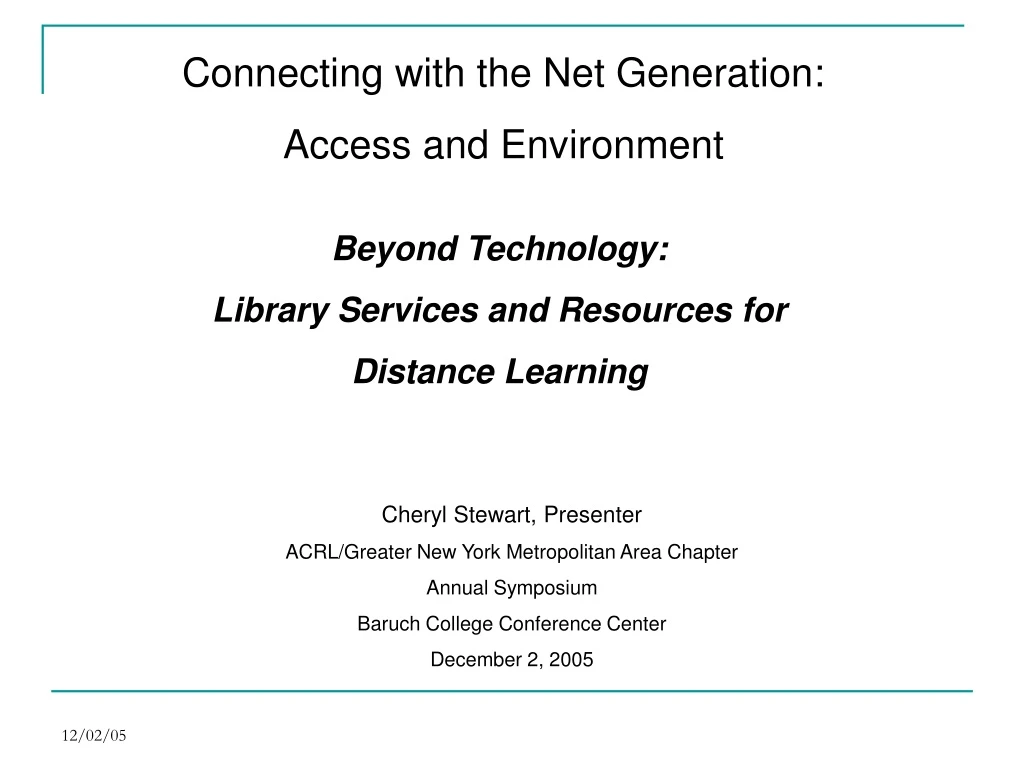 connecting with the net generation access
