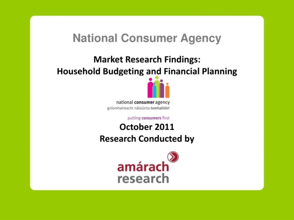 National Consumer Agency Market Research Findings: Household Budgeting and Financial Planning