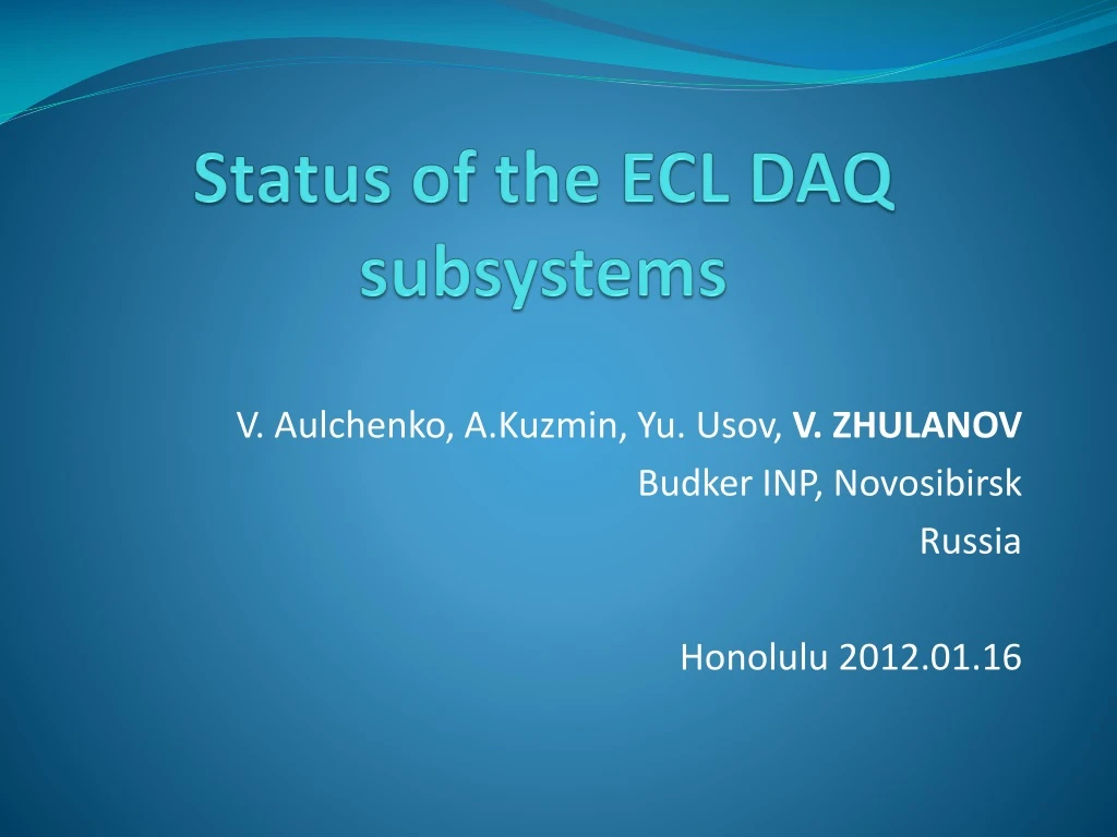 status of the ecl daq subsystems