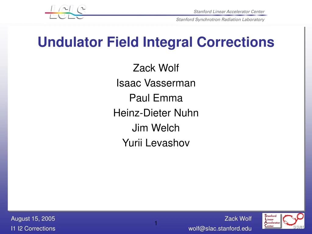 undulator field integral corrections