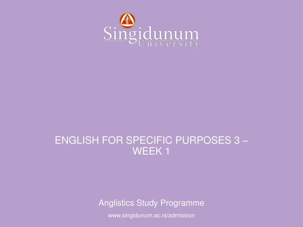 english for specific purposes 3 week 1