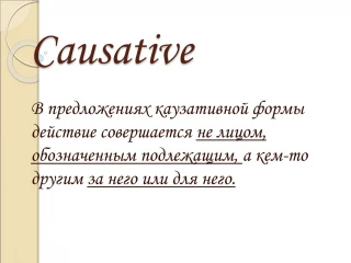 Causative Constructions in English: Form and Usage - slide 1