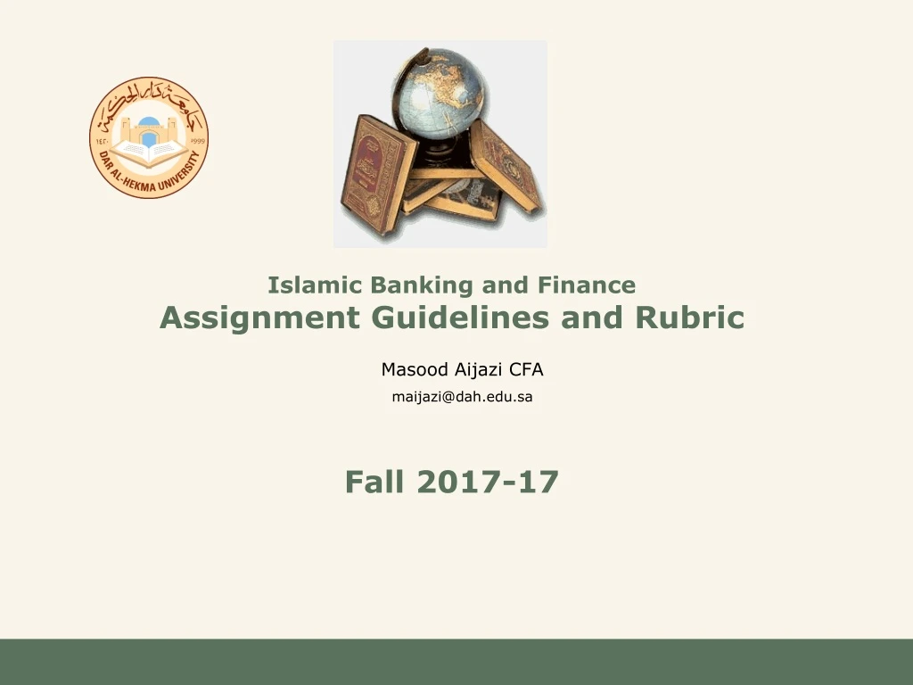islamic banking and finance assignment guidelines and rubric fall 2017 17