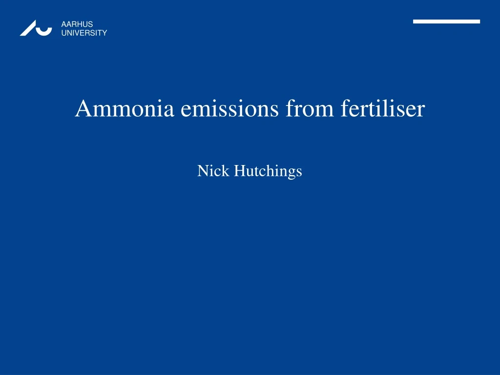 ammonia emissions from fertiliser