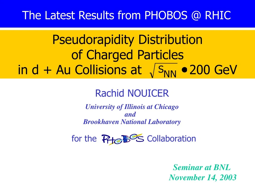 the latest results from phobos @ rhic