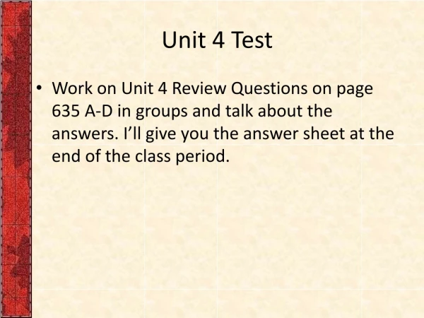 Unit 4 Test