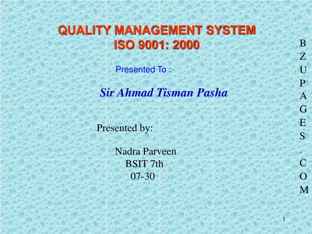 quality management system iso 9001 2000