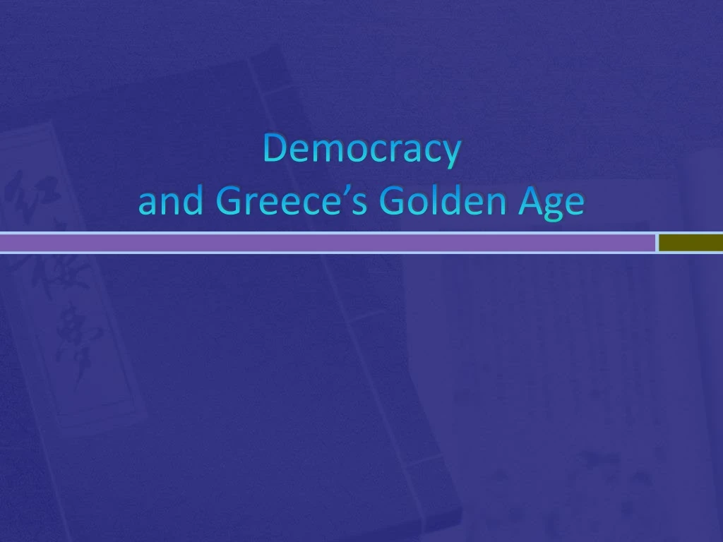 democracy and greece s golden age