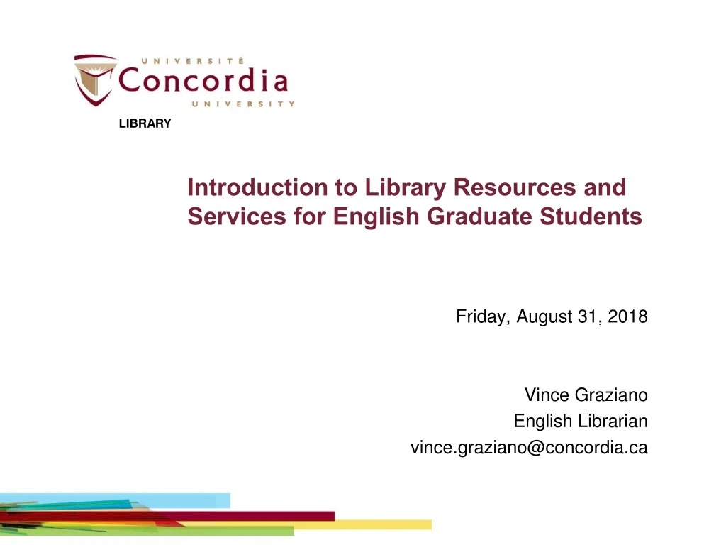 introduction to library resources and services for english graduate students