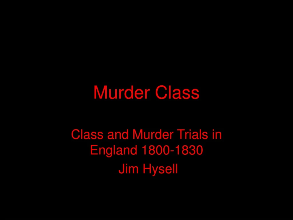 murder class