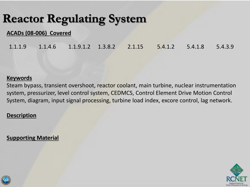 reactor regulating system