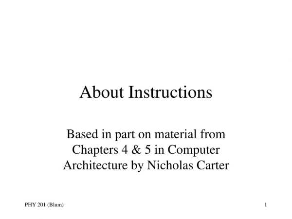 About Instructions