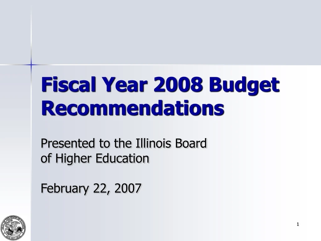 fiscal year 2008 budget recommendations
