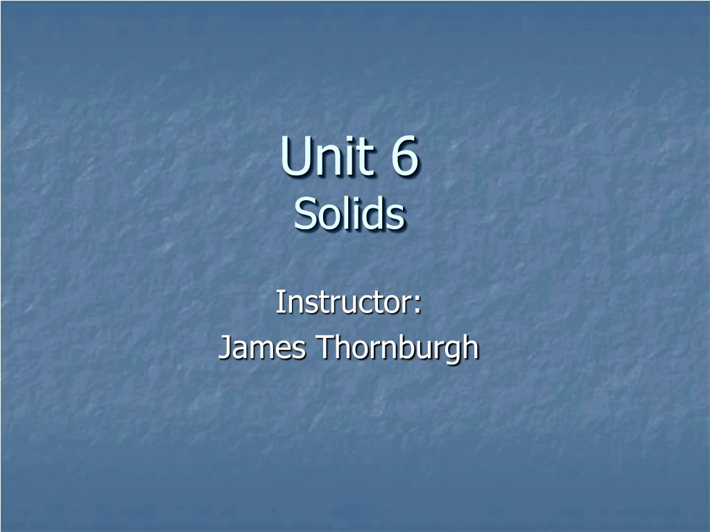 instructor james thornburgh