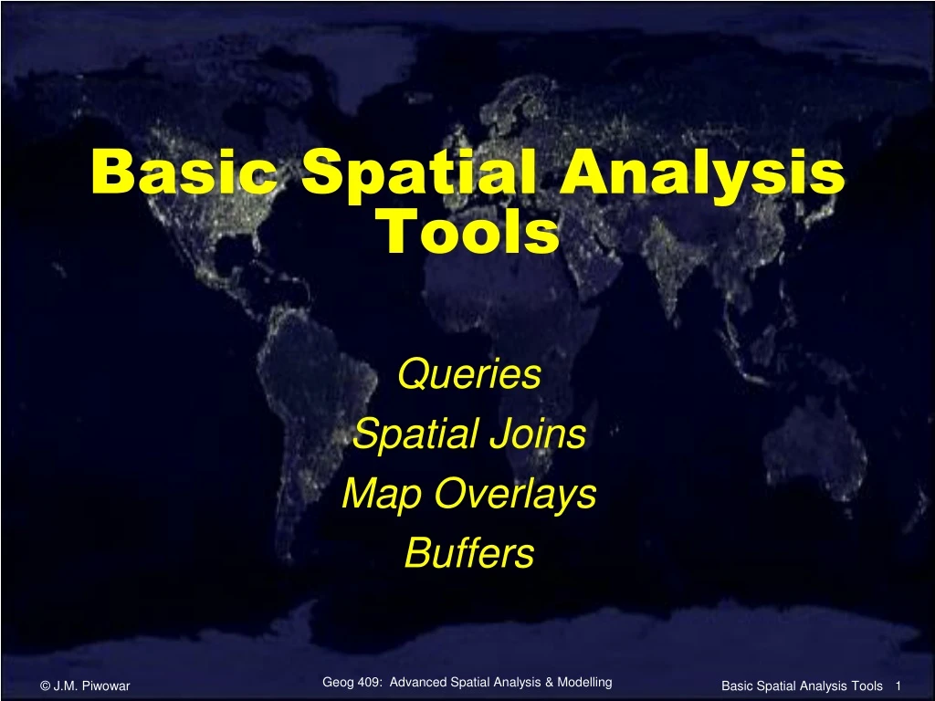basic spatial analysis tools