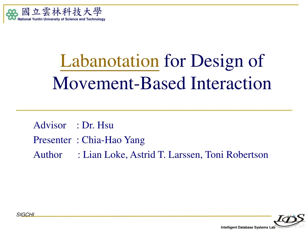 labanotation for design of movement based interaction