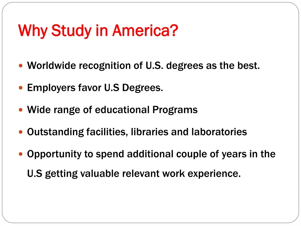 why study in america