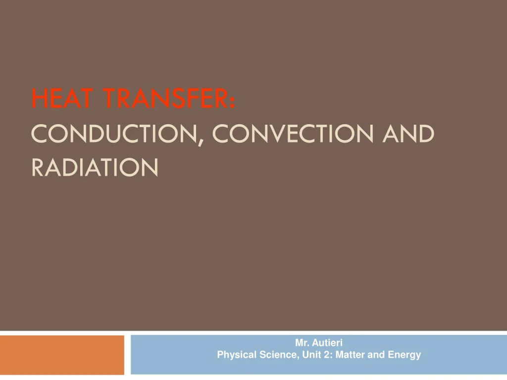 heat transfer conduction convection and radiation