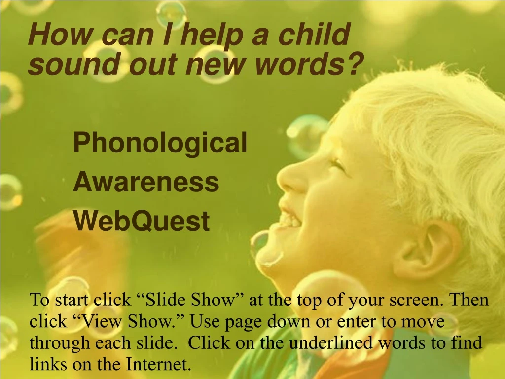phonological awareness webquest