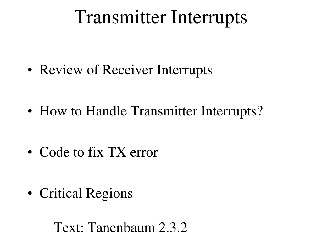 transmitter interrupts