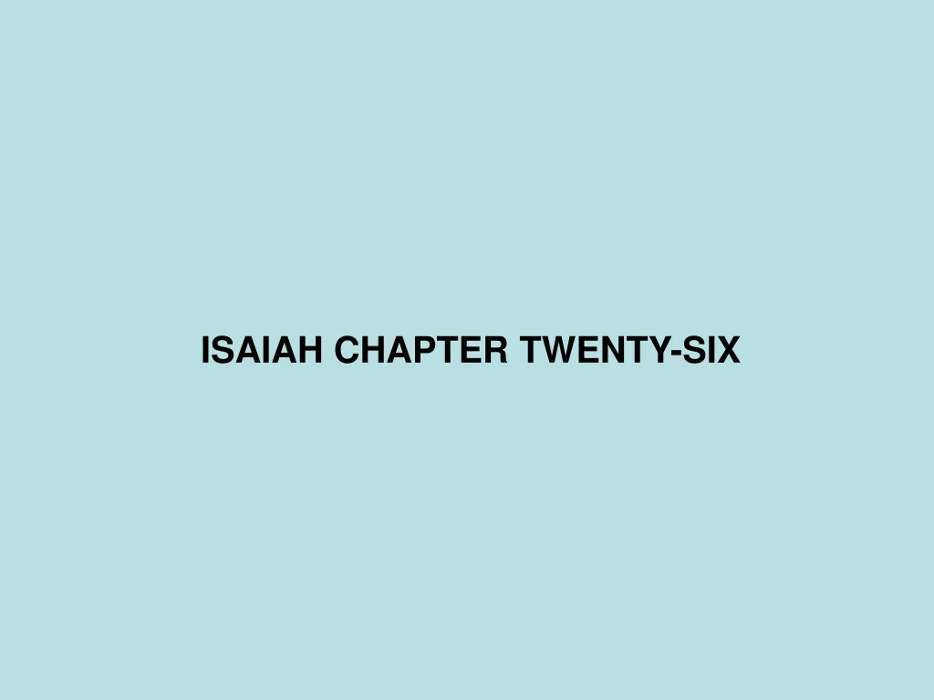 isaiah chapter twenty six