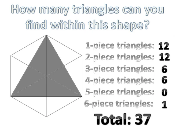 How many triangles can you find within this shape?