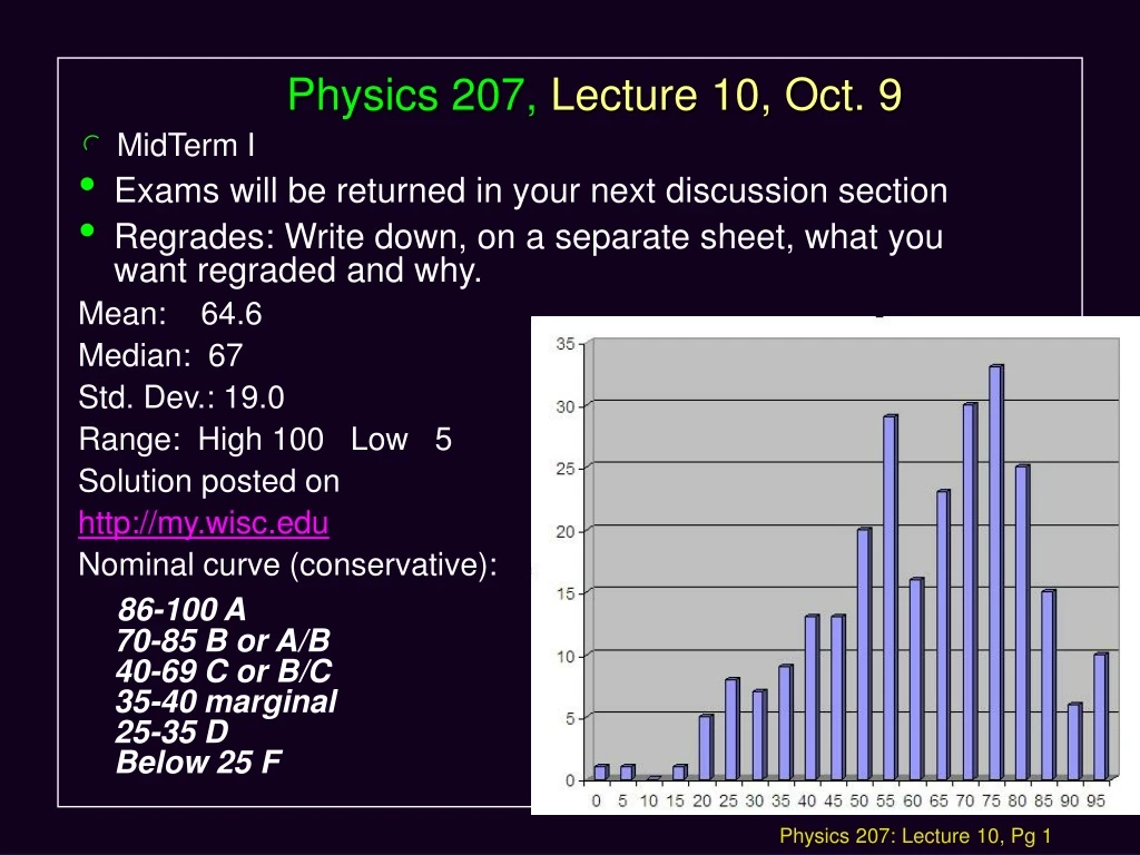 physics 207 lecture 10 oct 9