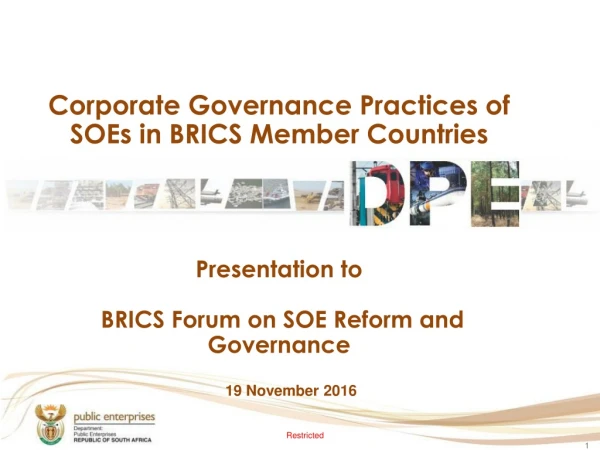 Corporate Governance Practices of SOEs in BRICS Member Countries Presentation to