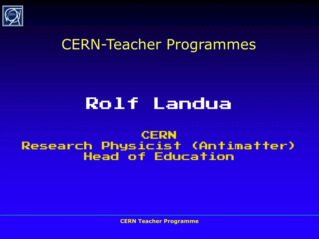 cern teacher programmes