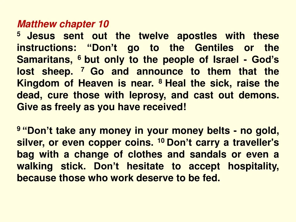 matthew chapter 10 5 jesus sent out the twelve