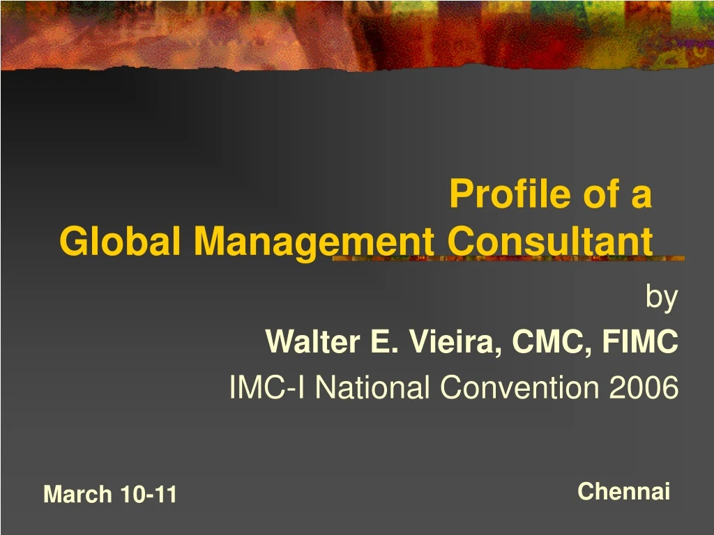 profile of a global management consultant