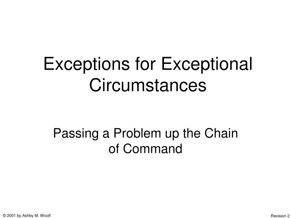 exceptions for exceptional circumstances