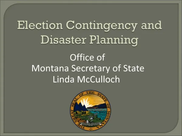 Office of Montana Secretary of State Linda McCulloch