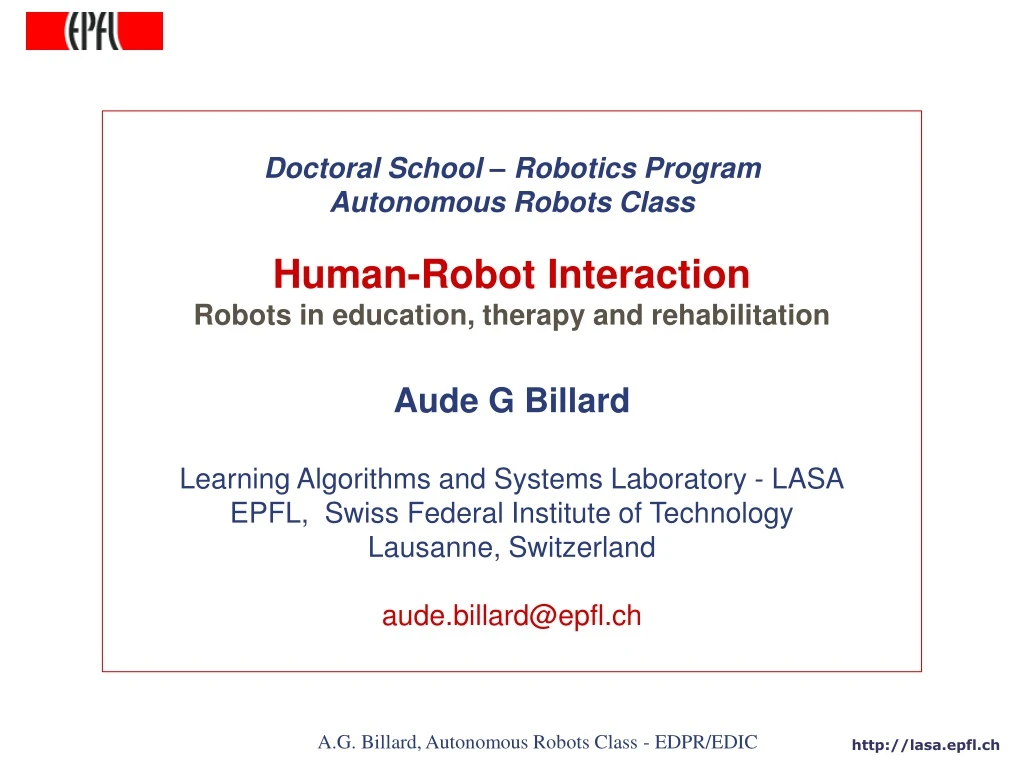doctoral school robotics program autonomous