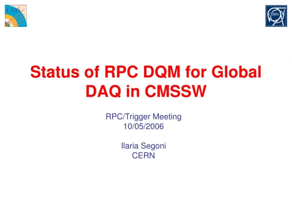 Status of RPC DQM for Global DAQ in CMSSW