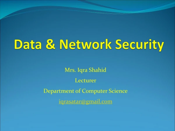 Data &amp; Network Security