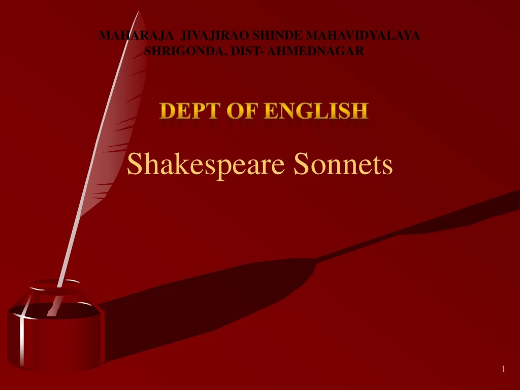 PPT - Shakespeare Sonnets PowerPoint Presentation, Free Download - ID ...