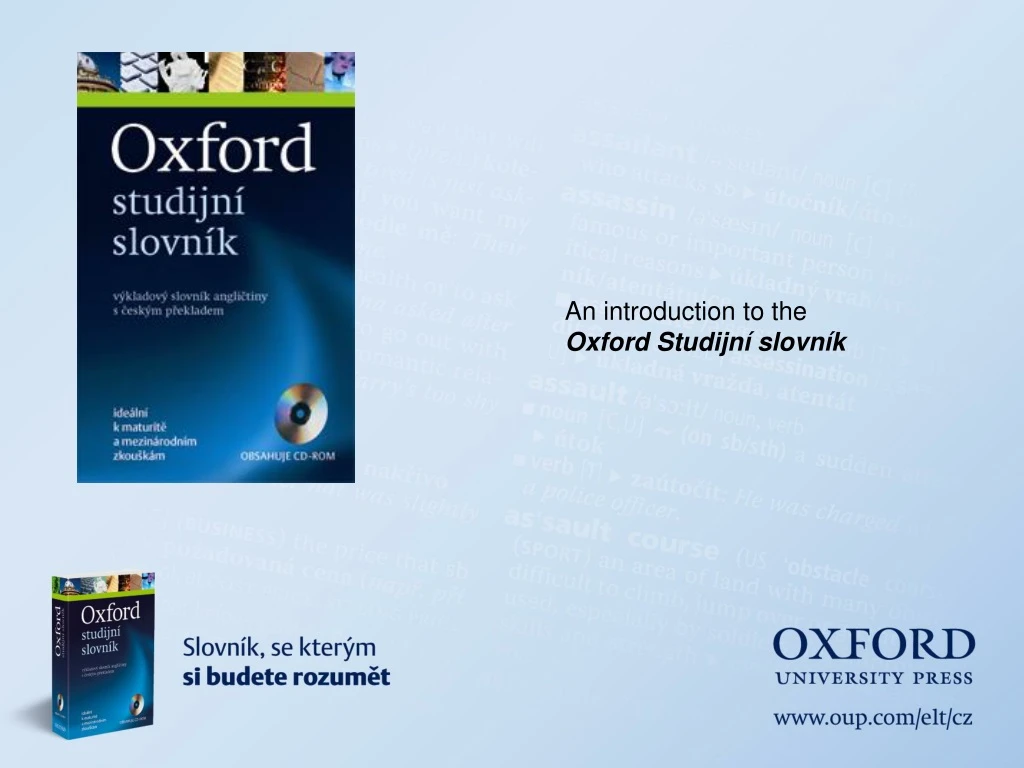 an introduction to the oxford studijn slovn k