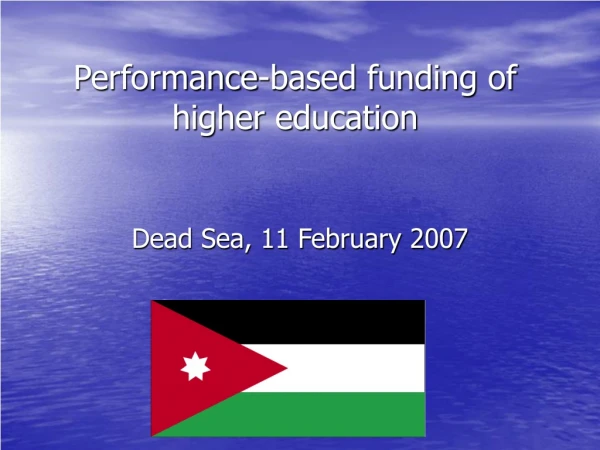 Performance-based funding of higher education