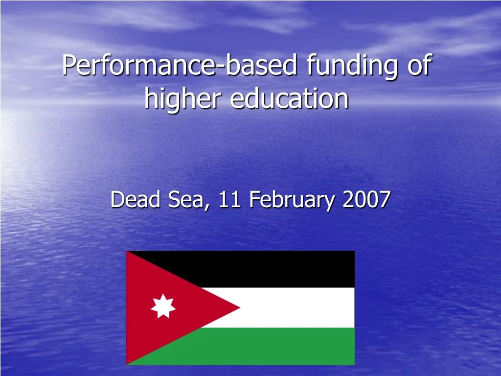 performance based funding of higher education