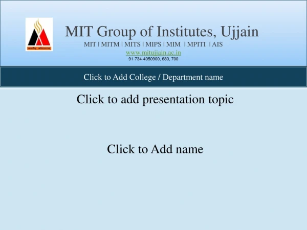 Click to Add College / Department name