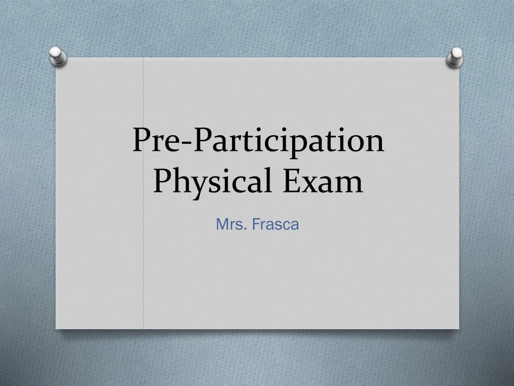 pre participation physical exam