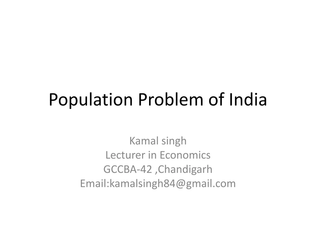 population problem of india