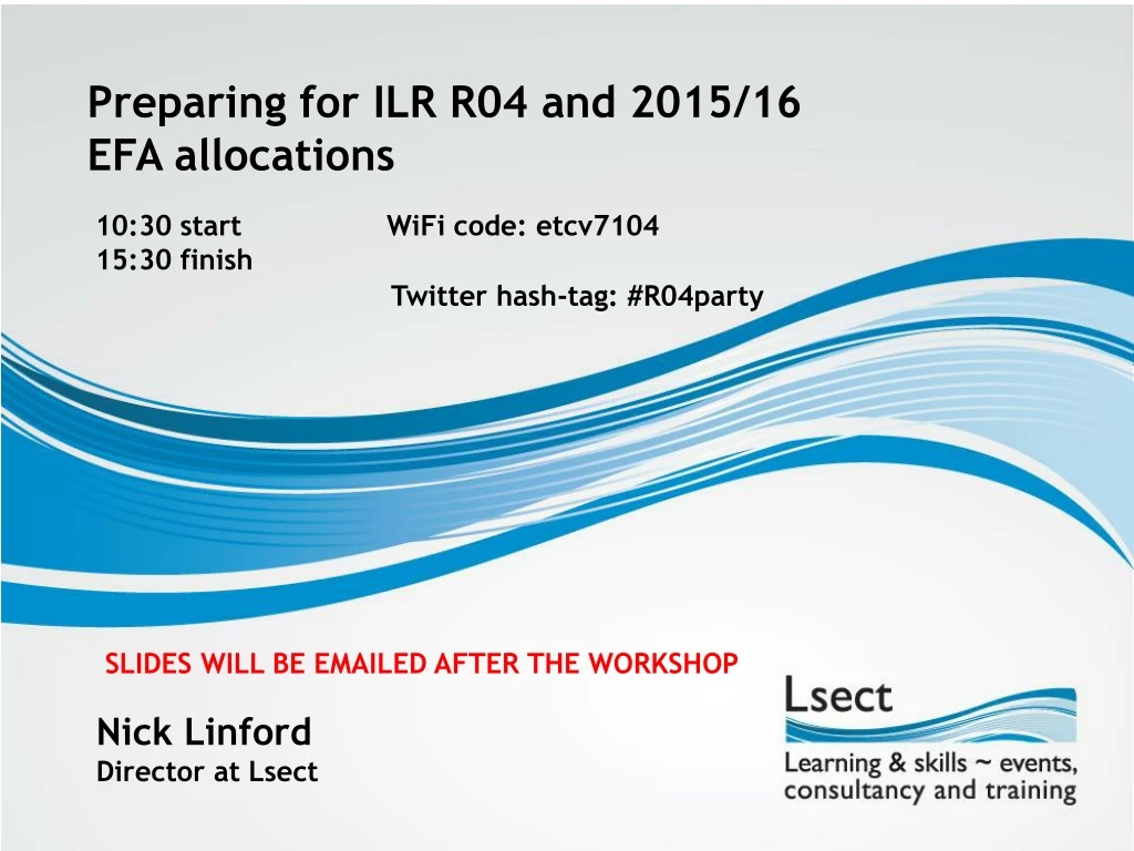 preparing for ilr r04 and 2015 16 efa allocations