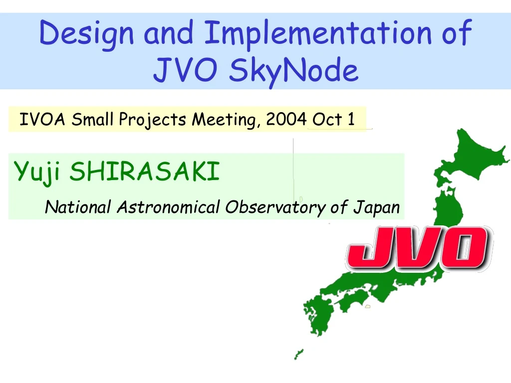 design and implementation of jvo skynode