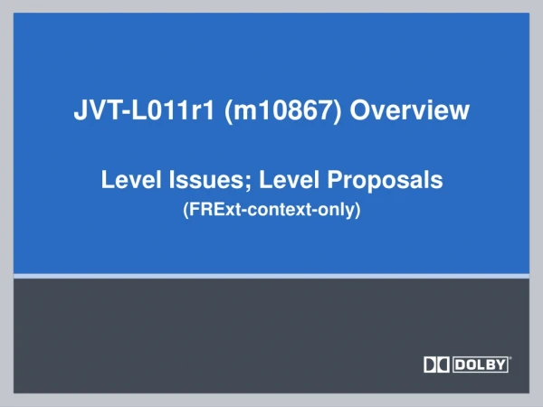 JVT-L011r1 (m10867) Overview