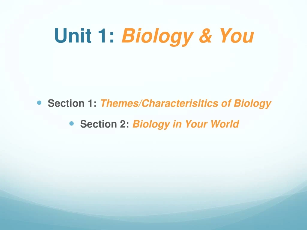 unit 1 biology you