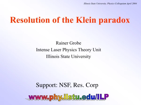 Resolution of the Klein paradox
