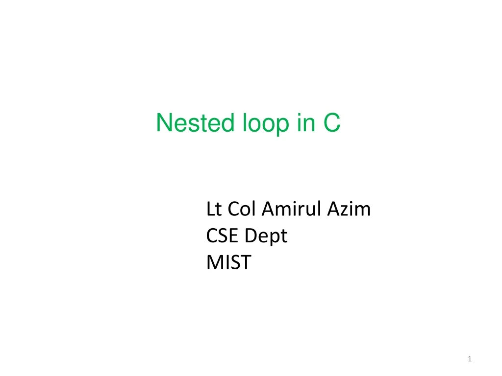 nested loop