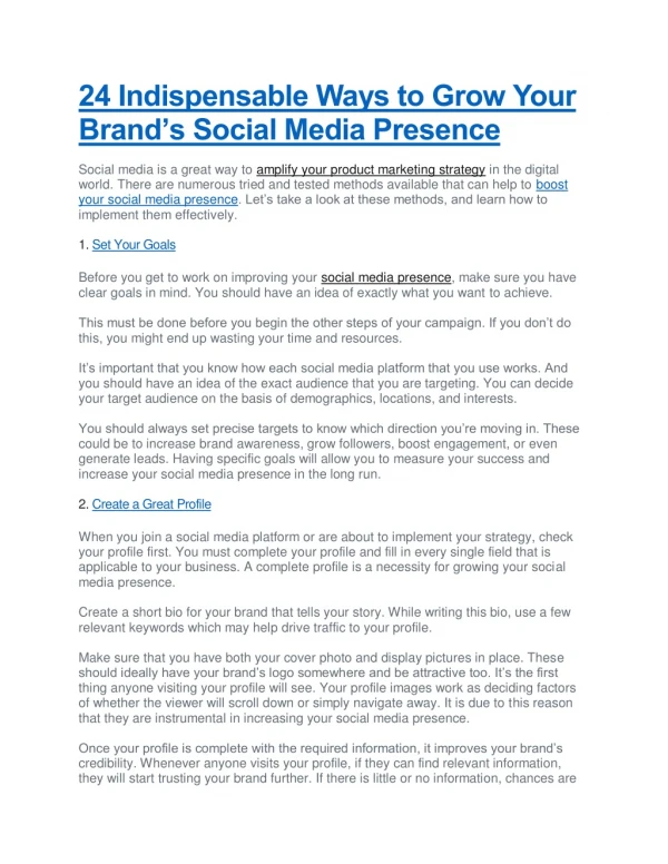 24 Indispensable Ways to Grow Your Brand’s Social Media Presence